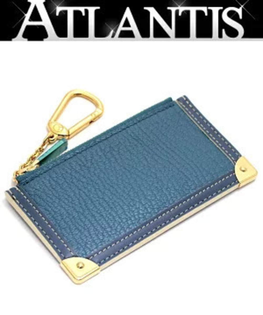 Louis Vuitton Suhali Pochette Key Case Wallet ring coin leather blue